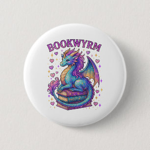 Womens Just A Girl Who Loves Dragons And Books V-n 6 Cm Round Badge