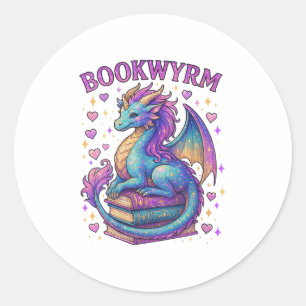 Womens Just A Girl Who Loves Dragons And Books V-n Classic Round Sticker