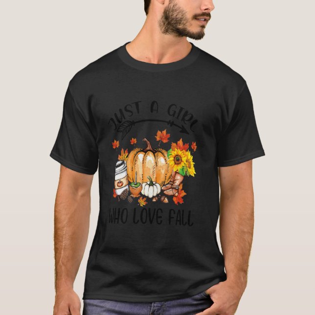 Womens Just A Girl Who Loves Fall Pumpin Spice Cut T-Shirt (Front)
