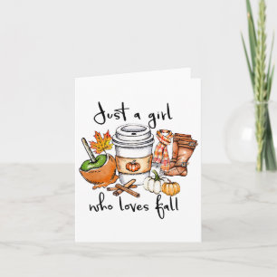 Womens Just A Girl Who Loves Fall Pumpin Spice Lat Card