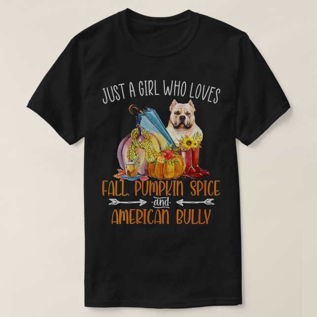 Womens Just A Girl Who Loves Fall Pumpkin Spice &  T-Shirt (Design Front)