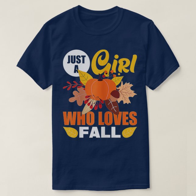Womens Just A Girl Who Loves Fall -  T-Shirt (Design Front)