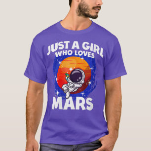 Womens Just A Girl Who Loves Mars VNeck  T-Shirt
