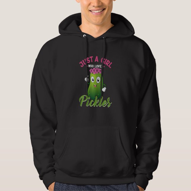 Womens  Just A Girl Who Loves Pickles Pickle  Vega Hoodie (Front)