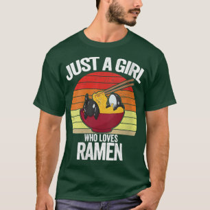 Womens Just a Girl Who Loves Ramen Orca Whale Shir T-Shirt