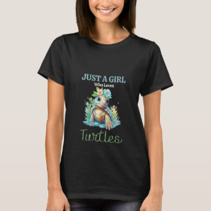 Womens Just A Girl Who Loves Turtles V-Neck T-Shirt