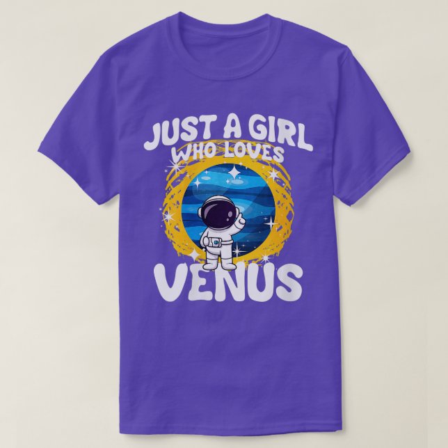 Womens Just A Girl Who Loves Venus VNeck  T-Shirt (Design Front)