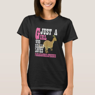 Womens Just A Girl Who Really Loves Parasaurolophu T-Shirt