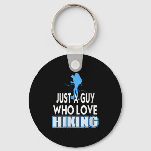 Womens Just A Guy Who Loves Hiking Outdoor Trail E Key Ring