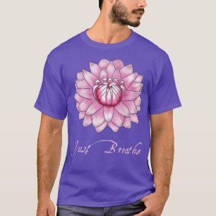Womens Just Breathe Pink Lotus Ballerina Water Lil T-Shirt