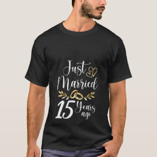 Womens Just Married 15th Married 15 Years Ago Wedd T-Shirt