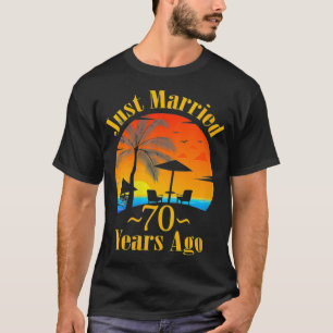 Womens Just Married 70 Years Ago Funny 70th Weddin T-Shirt