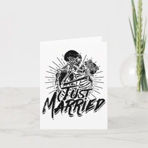 Womens Just Married- Spooky Halloween Bride And Gr Card