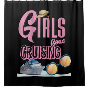 Womens Jute Hat Girls Gone Cruising Shower Curtain