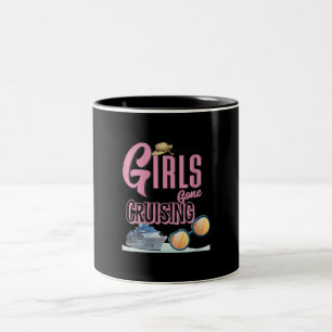 Womens Jute Hat Girls Gone Cruising Two-Tone Coffee Mug