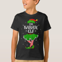 Womens Karate Elf Christmas Family Girls Women Elf