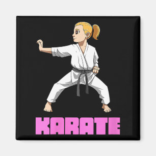 Womens Karate Martial Arts Karate Girl Stance Magnet