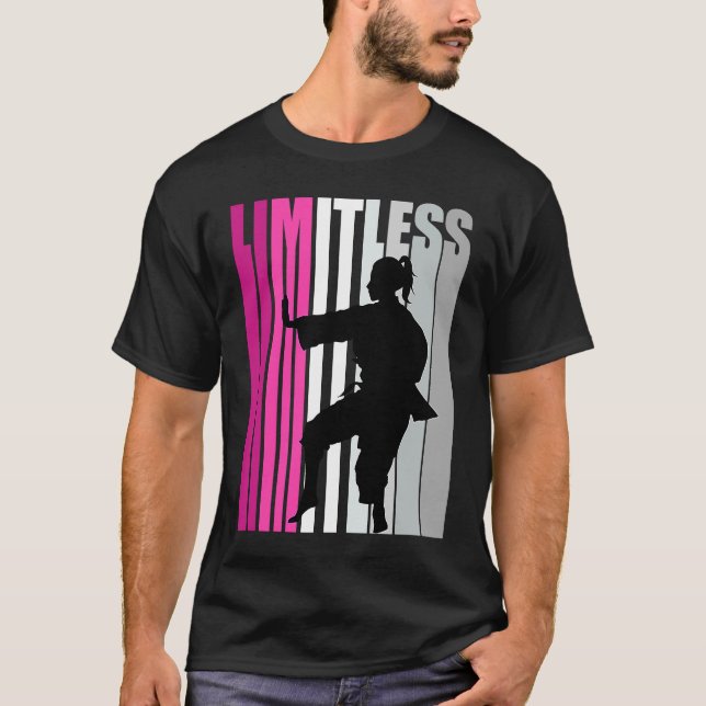 Womens Karate Pink Limitless Birthday Coach Party T-Shirt (Front)