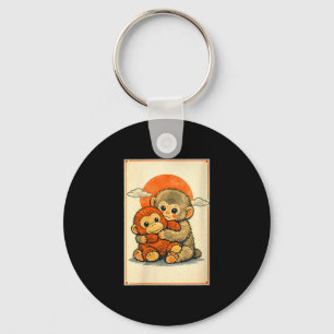 Women's kawaii baby monkey cute japanese macaque key ring