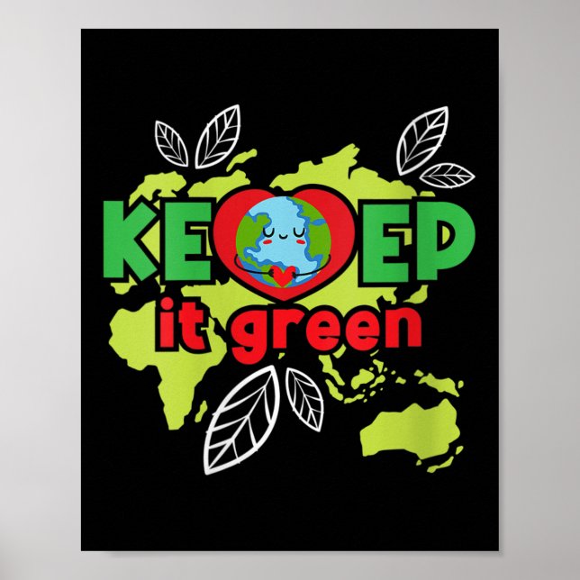 Womens Keep It Green - Environmental Protection Poster (Front)