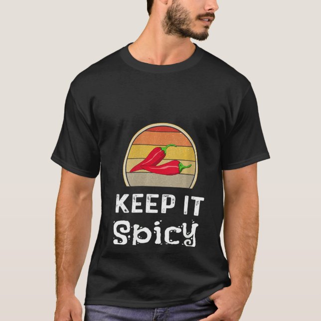 Womens Keep It Spicy Chilli Cook Off Funny Retro C T-Shirt (Front)