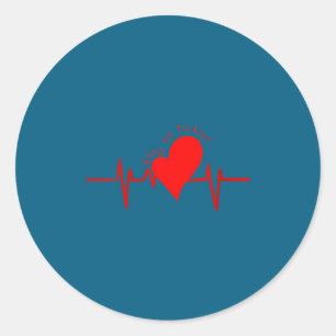 Womens Keep On Tickin! Ekg Heartbeat Cow Valve Hea Classic Round Sticker