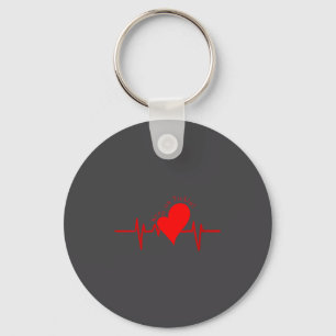 Womens Keep On Tickin! Ekg Heartbeat Cow Valve Hea Key Ring