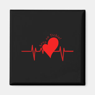 Womens Keep On Tickin! Ekg Heartbeat Cow Valve Hea Magnet