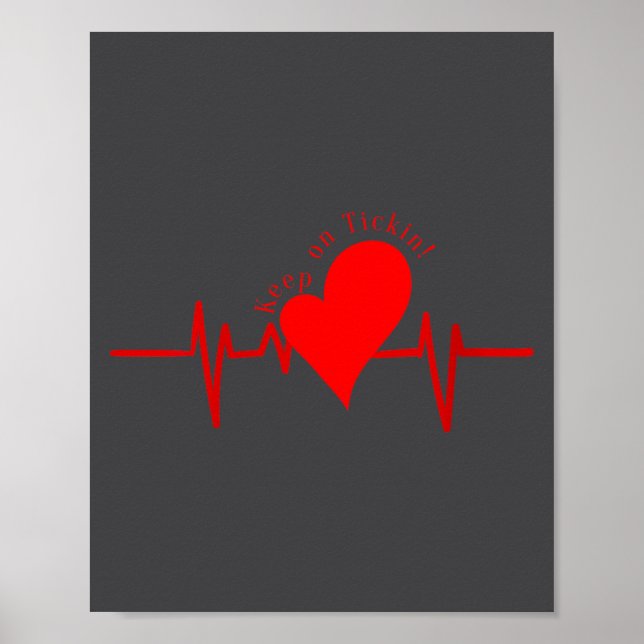 Womens Keep On Tickin! Ekg Heartbeat Cow Valve Hea Poster (Front)
