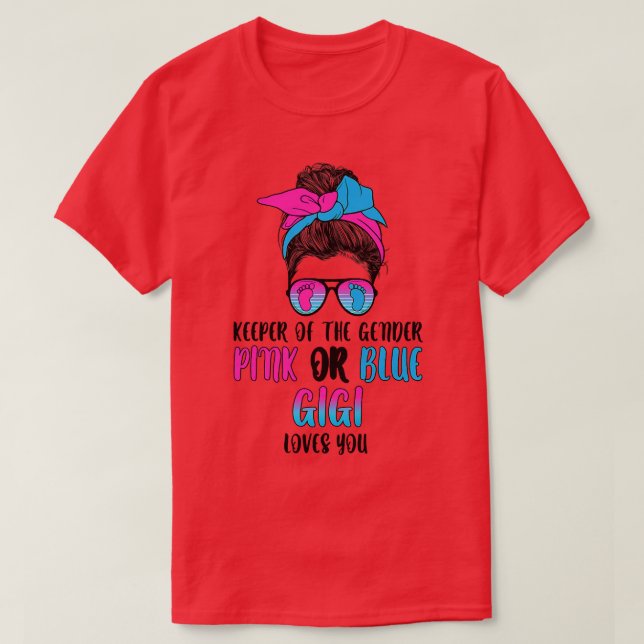 Womens keeper gender pink or blue gender reveal pa T-Shirt (Design Front)
