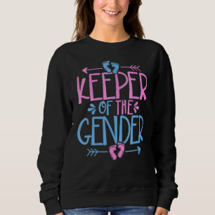 Womens Keeper Of The Gender Cute Gender Reveal Bab Sweatshirt