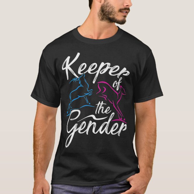 Womens Keeper of the Gender Reveal Buck or Doe Par T-Shirt (Front)