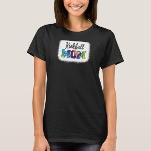 Womens Kickball Mum Tie Dye Cheetah Print Women G T-Shirt