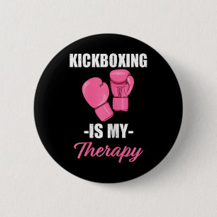 Womens Kickboxing Is My Therapy Great Gift Women's 6 Cm Round Badge