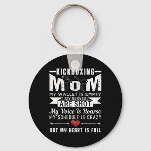 Womens Kickboxing Mom Kickboxer Funny Quotes Fan G Key Ring