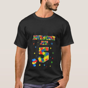 Womens Kids Birthday For Kids 5 Building Blocks B T-Shirt