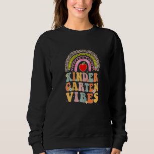 Womens Kindergarten Vibes First Day Back to School Sweatshirt