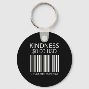 Womens Kindness Matters Humanity Quote Barcode Key Ring