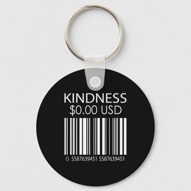 Womens Kindness Matters Humanity Quote Barcode Key Ring (Front)