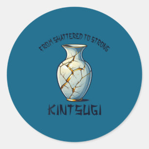 Womens Kintsugi Kintsukuroi Imperfect Japanese Art Classic Round Sticker
