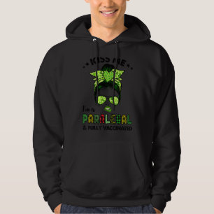 Womens Kiss Me Im A Paralegal Irish Shamrock St Pa Hoodie