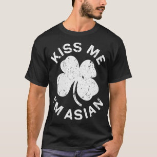 Womens Kiss Me I'm Asian  Saint Patrick Day  VNeck T-Shirt