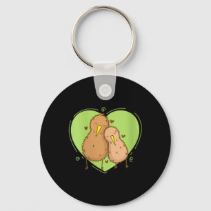 Womens Kiwi Bird is in Love Kiwi Fruit Animal Key Ring