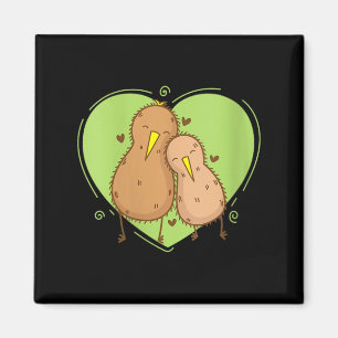 Womens Kiwi Bird is in Love Kiwi Fruit Animal Magnet