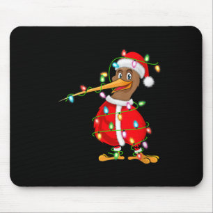 Womens Kiwi Bird Xmas Lighting Santa Costume Kiwi Mouse Pad