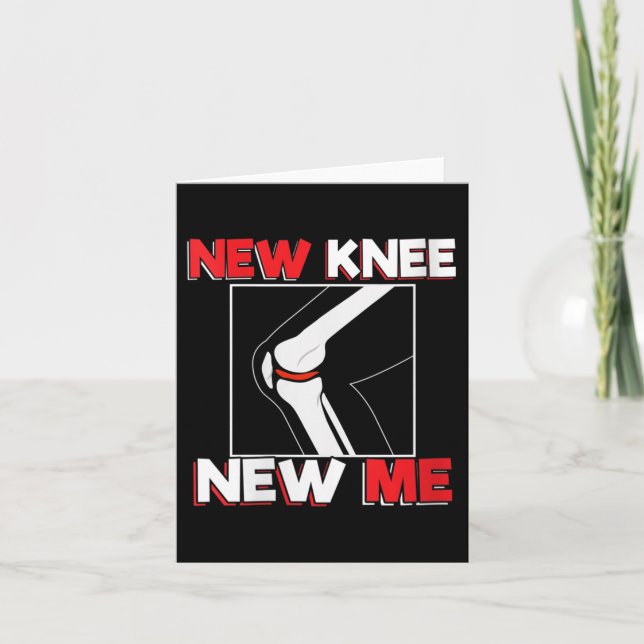 Womens Knee Surgery Recover Quote Gift - New Me V- Card (Front)