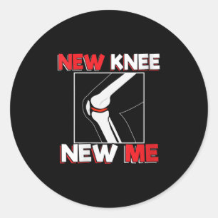 Womens Knee Surgery Recover Quote Gift - New Me V- Classic Round Sticker