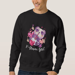 Womens Korean Drama Kdrama Girl Finger Heart Sweatshirt