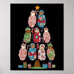 Womens L&amp;d Nurse Christmas Tree Labour And Del Poster
