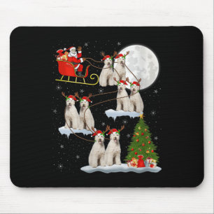 Womens Labradoodle Dog Santa Sleigh Flying Funny M Mouse Pad